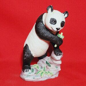 Vintage Lefton Panda with Bamboo Figurine Home Decor